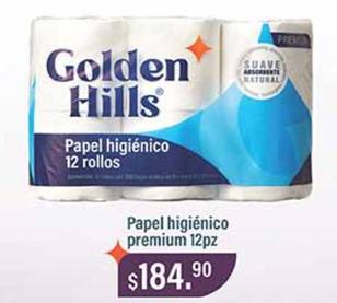 Oferta de Golden Hills - Papel Higiénico Premium por $184.9 en La Comer