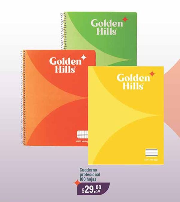 Oferta de Golden Hills - Cuaderno Profesional 100 Hojas por $29 en Fresko