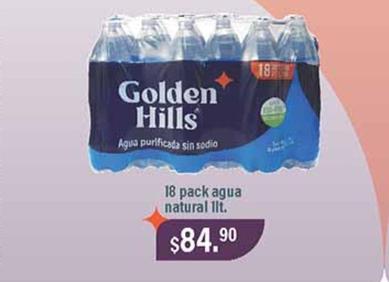 Oferta de Golden Hills - 18 Pack Agua Natural por $84.9 en Fresko