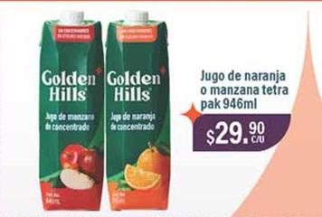 Oferta de Golden Hills - Jugo De Naranja O Manzana Tetra Pak por $29.9 en Fresko