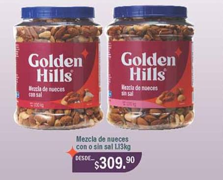 Oferta de Golden Hills - Mezcla De Nueces Con O Sin Sal por $309.9 en Fresko