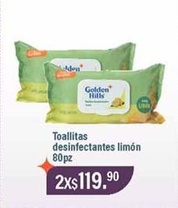 Oferta de Golden Hills - Toallitas Desinfectantes Limón 80pz por $119.9 en Fresko
