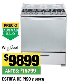 Oferta de Whirlpool - Estufa De Piso por $9899 en The Home Depot