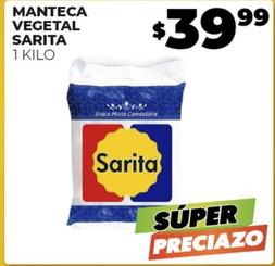 Oferta de Sarita - Manteca Vegetal por $39.99 en Merco