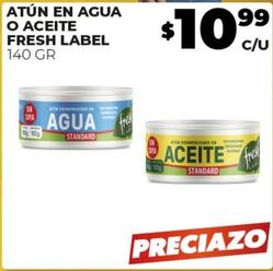 Oferta de Fresh Label - Atún En Agua O Aceite por $10.99 en Merco