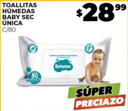 Oferta de Babysec - Toallitas Húmedas Única por $28.99 en Merco