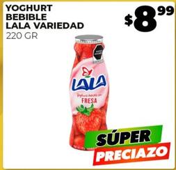 Oferta de Lala - Yoghurt Bebible Variedad por $8.99 en Merco