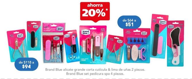 Oferta de Brand Blue - Alicate Grande Corta Cutícula & Lima De Uñas 2 Piezas por $51 en Farmacia San Pablo