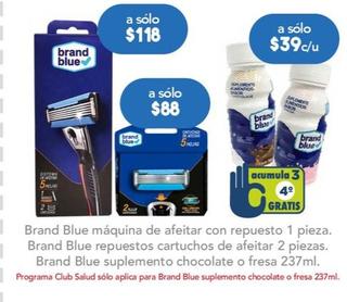 Oferta de Brand Blue - Máquina De Afeitar Con Repuesto 1 Pieza por $39 en Farmacia San Pablo
