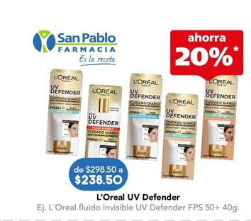 Oferta de L'Oréal - Uv Defender por $238.5 en Farmacia San Pablo