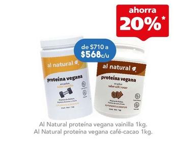 Oferta de Al Natural - Proteína Vegana Vainilla  por $568 en Farmacia San Pablo