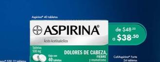 Oferta de Aspirina - 40 Tabletas por $38.5 en Farmacia San Pablo