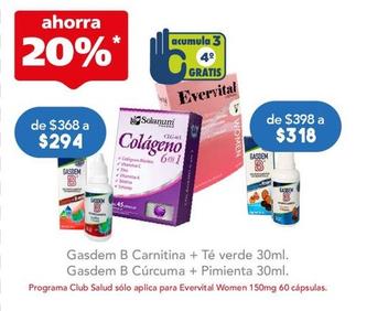 Oferta de Gasdem B - Carnitina + Te Verde por $294 en Farmacia San Pablo