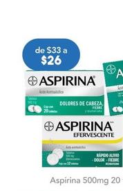 Oferta de Aspirina - 500mg 20 Tabletas por $26 en Farmacia San Pablo