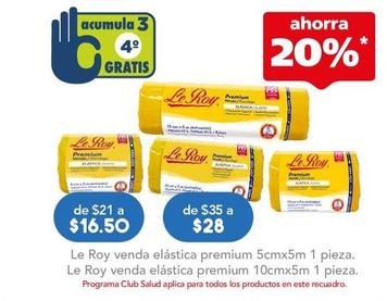 Oferta de Le Roy - Venda Elastica Premium 5Cmx5M 1Pieza por $28 en Farmacia San Pablo