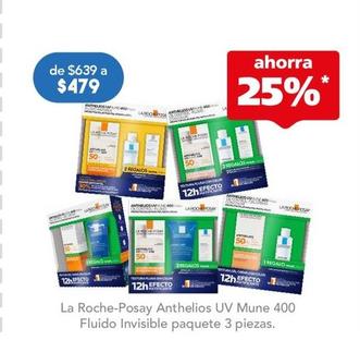 Oferta de La Roche Posay - Anthelios Uv Mune 400 Fluido Invisible Paquete 3 piezas por $479 en Farmacia San Pablo