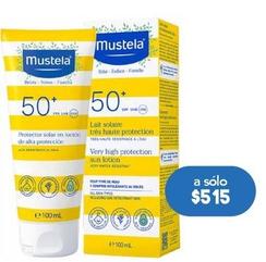 Oferta de Mustela - Protector Solar Fps 50 100Ml por $515 en Farmacia San Pablo