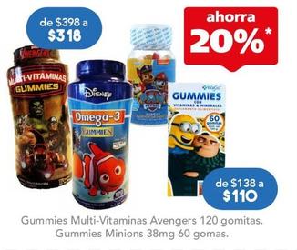 Oferta de Gummies Minions 60 Capsulas por $110 en Farmacia San Pablo