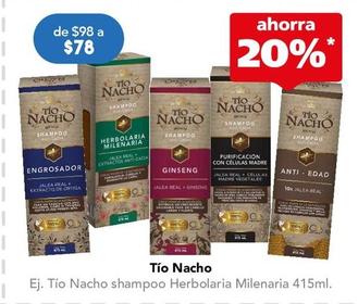 Oferta de Tio Nacho - Shampoo Herbolaria Milenaria 415Ml por $78 en Farmacia San Pablo