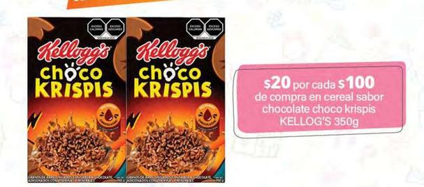 Oferta de Kellogg's - $20 Por Cada $100 De Compra En Cereal Sabor Chocolate Choco Krispis en La Comer