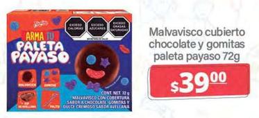 Oferta de Malvavisco Cubierto Chocolate Y Gomitas Paleta Payaso por $39 en La Comer