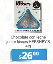 Oferta de Hershey's - Chocolate Con Leche Junior Kisses por $26 en La Comer