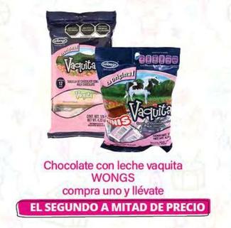 Oferta de Wongs - Chocolate Con Leche Vaquita en La Comer