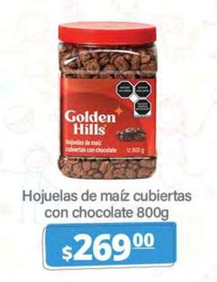 Oferta de Golden Hills - Hojuelas De Maíz Cubiertas Con Chocolate por $269 en La Comer