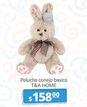 Oferta de T&A Home - Peluche Conejo Basics  por $158 en La Comer