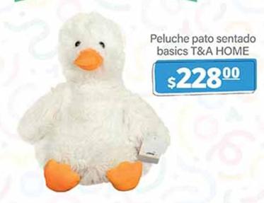 Oferta de T&A Home - Peluche Pato Sentado Basics por $228 en La Comer