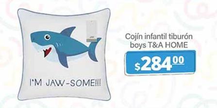 Oferta de T&A Home - Cojín Infantil Tiburón Boys por $284 en La Comer