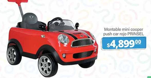 Oferta de Prinsel - Montable Mini Cooper Push Car Rojo por $4899 en La Comer
