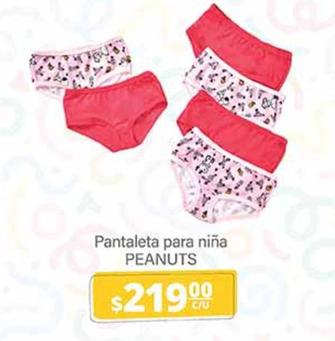 Oferta de Peanuts - Pantaleta Para Niña por $219 en La Comer