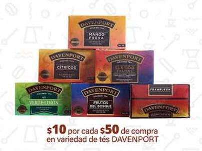 Oferta de Davenport - $10 Por Cada $50 De Compra En Variedad De Tés en La Comer