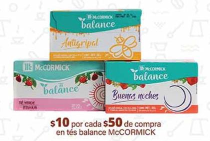Oferta de Mccormick - $10 Por Cada $50 De Compra En Tés Balance  en La Comer