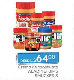 Oferta de Aladino/Jif/Smucker's - Crema De Cacahuate  por $64 en Fresko