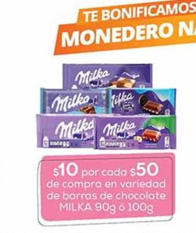 Oferta de $10 Por Cada $50 De Compra En Variedad De Barras De Chocolate Milka en Fresko