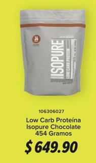 Oferta de Isopure - Low Carb Proteína Chocolate 454 Gramos por $649.9 en GNC