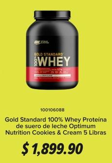 Oferta de Gold Standard - 100% Whey Proteína De Suero De Leche Optimum Nutrition Cookies & Cream 5 Libras por $1899.9 en GNC