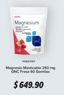 Oferta de GNC - Magnesio Masticable 250 mg Fresa 60 Gomitas por $649.9 en GNC