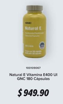 Oferta de Gnc -  Natural E Vitamina E400 Ui 180 Cápsulas por $949.9 en GNC