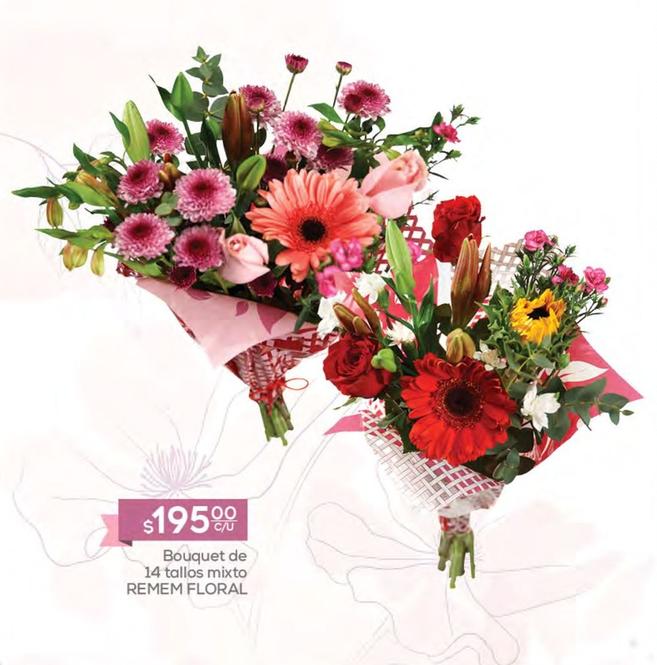 Oferta de Remem Floral - Bouquet De 14 Tallos Mixto  por $195.99 en Fresko