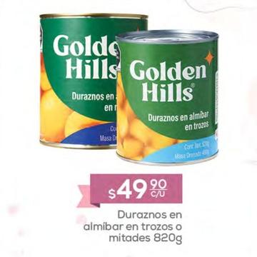Oferta de Golden Hills - Duraznos En Almíbar En Trozos O Mitades por $49.9 en Fresko