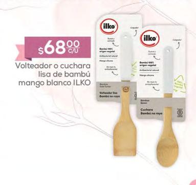 Oferta de Ilko - Volteador O Cuchara Lisa De Bambú Mango Blanco por $68 en Fresko