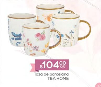 Oferta de T&A Home - Taza De Porcelana por $104 en Fresko