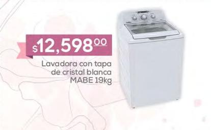 Oferta de Mabe - Lavadora Con Tapa De Cristal Blanca por $12598 en Fresko