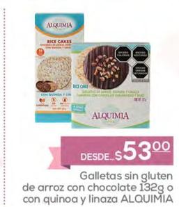 Oferta de Alquimia - Galletas Sin Gluten De Arroz Con Chocolate O Con Quinoa Y Linaza por $53 en Fresko