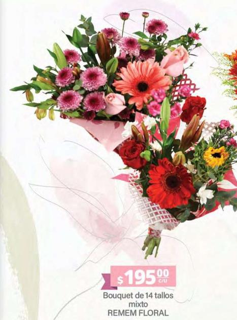 Oferta de Remem Floral - Bouquet De 14 Tallos Mixto  por $195 en La Comer