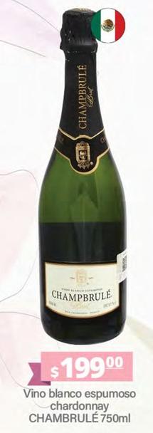 Oferta de Chambrulé - Vino Blanco Espumoso Chardonnay por $199 en La Comer