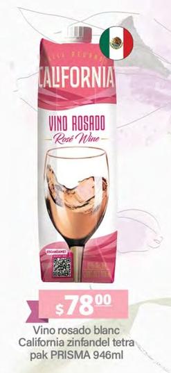 Oferta de Prisma - Vino Rosado Blanc California Zinfandel Tetra Pak por $78 en La Comer